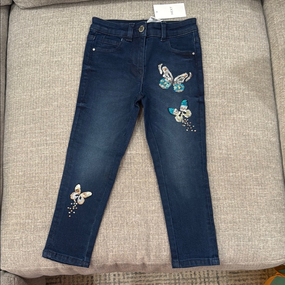 Embroidered Butterfly Jeans